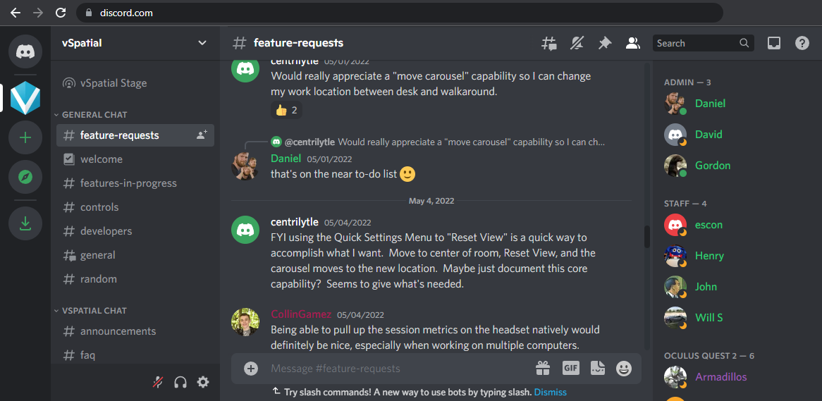 screenshot of the Discord interface